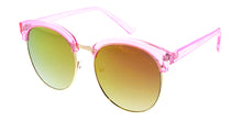 6774CRY/RV Women's Combo Large Brow Crystal Color Line Cat Eye Frame w/ Color Mirror Lens