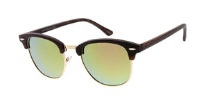 6822RV Unisex Combo Standard Clubber Frame w/ Woodgrain Print and Color Mirror Lens