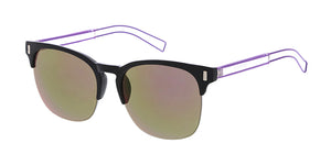 6853NEO/RV Unisex Plastic Medium Clubber Frame w/ Color Wire Tips and Color Mirror Lens
