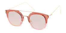 6857REV Unisex Plastic Medium Double Bridge Hipster Crystal Color Frame w/ Spectrum Color Mirror Lens