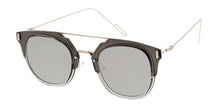 6857REV Unisex Plastic Medium Double Bridge Hipster Crystal Color Frame w/ Spectrum Color Mirror Lens