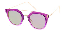 6857REV Unisex Plastic Medium Double Bridge Hipster Crystal Color Frame w/ Spectrum Color Mirror Lens