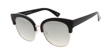 6864RV Women's Combo Large Brow Line Cat Eye Frame w/ Color Mirror Lens