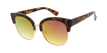 6864RV Women's Combo Large Brow Line Cat Eye Frame w/ Color Mirror Lens