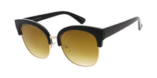 6864RV Women's Combo Large Brow Line Cat Eye Frame w/ Color Mirror Lens