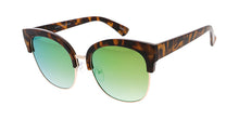 6864RV Women's Combo Large Brow Line Cat Eye Frame w/ Color Mirror Lens