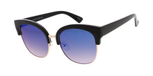 6864RV Women's Combo Large Brow Line Cat Eye Frame w/ Color Mirror Lens