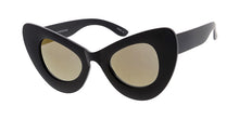 6885RV Women's Plastic Large Chunky Cat Eye w/ Color Mirror Lens