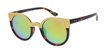 6904RV Women's Plastic Medium Rounded Browline Frame w/ Color Mirror Lens