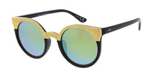 6904RV Women's Plastic Medium Rounded Browline Frame w/ Color Mirror Lens