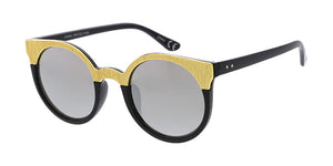 6904RV Women's Plastic Medium Rounded Browline Frame w/ Color Mirror Lens