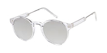 6906CRY/RV Unisex Plastic Round Hipster Small Crystal Clear Frame w/ Color Mirror Lens