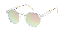 6906CRY/RV Unisex Plastic Round Hipster Small Crystal Clear Frame w/ Color Mirror Lens
