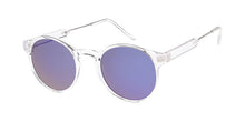 6906CRY/RV Unisex Plastic Round Hipster Small Crystal Clear Frame w/ Color Mirror Lens