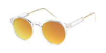 6906CRY/RV Unisex Plastic Round Hipster Small Crystal Clear Frame w/ Color Mirror Lens