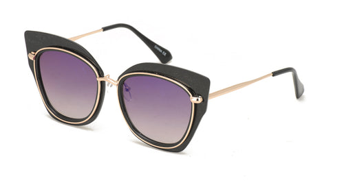 7025RV Women's Plastic Large Cat Eye Frame w/ Color Mirror Lens