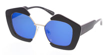 7051RV Women's Combo Large Geometric Chunky Designer Frame w/ Color Mirror Lens