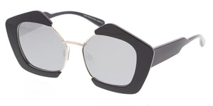 7051RV Women's Combo Large Geometric Chunky Designer Frame w/ Color Mirror Lens