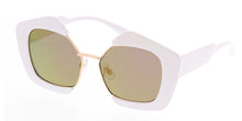 7051RV Women's Combo Large Geometric Chunky Designer Frame w/ Color Mirror Lens