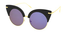 7076RV Women's Combo Large Round Cat Eye Frame w/ Color Mirror Lens