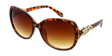 7084 Women's Plastic Large Square Frame w/ Leopard Accent