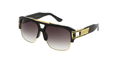 7144 Unisex Plastic Large Thick Half Frame w/ Metal Accents