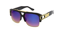 7145RV Unisex Plastic Large Thick Half Frame w/ Metal Accents and Color Mirror Lens