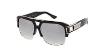 7145RV Unisex Plastic Large Thick Half Frame w/ Metal Accents and Color Mirror Lens