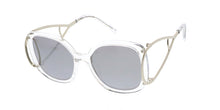 7148RV Women's Plastic Large Rounded Square Frame w/ Looped Temples and Color Mirror Lens