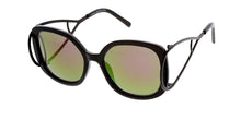 7148RV Women's Plastic Large Rounded Square Frame w/ Looped Temples and Color Mirror Lens