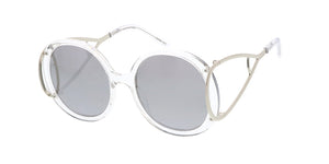 7150RV Women's Plastic Large Round Frame w/ Looped Temple and Color Mirror Lens