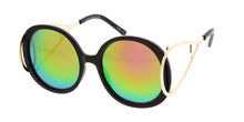 7150RV Women's Plastic Large Round Frame w/ Looped Temple and Color Mirror Lens