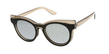 7195RV Women's Plastic Medium Double Layered Wing Tip Cat Eye Frame w/ Color Mirror Lens