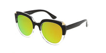 7237RV Women's Plastic Large Tipped Cat Eye Frame w/ Color Mirror Lens