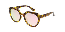 7237RV Women's Plastic Large Tipped Cat Eye Frame w/ Color Mirror Lens