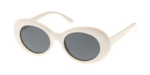 7268WHT/COL Women's Plastic Oval Retro White Frame w/ Color Lens Clout Goggles