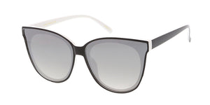 7279RV Women's Plastic Large Cat Eye w/ Color Mirror Lens