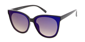 7279RV Women's Plastic Large Cat Eye w/ Color Mirror Lens