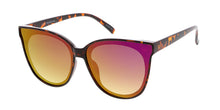 7279RV Women's Plastic Large Cat Eye w/ Color Mirror Lens