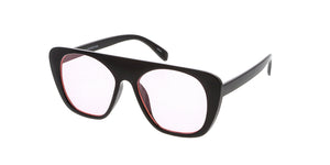 7304COL Unisex Retro Plastic Flat Top w/ Color Lens
