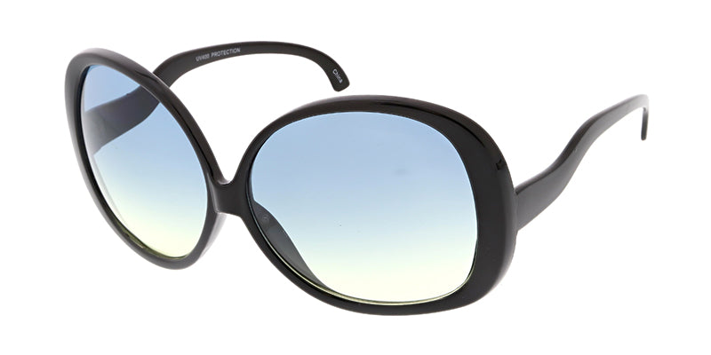 7334COL Women's Oversized Plastic Frame Dropped Temples w/ Two Tone Lens