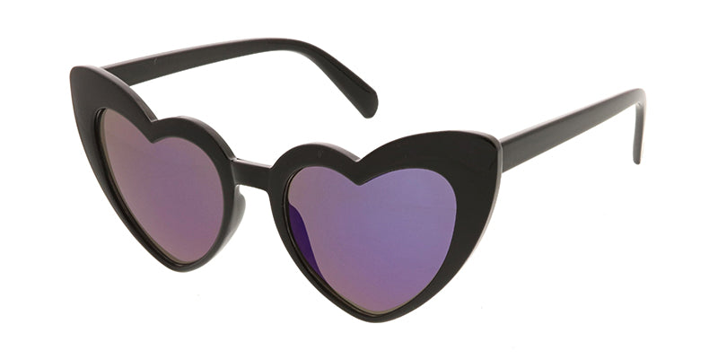 7340HRT/RV Women's Plastic Heart Frame w/ Color Mirror Lens