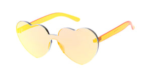 7371HRT/RV Women's Plastic Heart Color Block w/ Color Mirror Lens