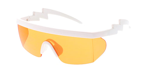 7380COL Unisex Plastic 80s Retro Sports Shield w/ Color Lens