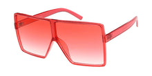7416CRY/COL Women's Plastic Oversized Monochromatic Square Frame w/ Color Lens