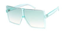 7416CRY/COL Women's Plastic Oversized Monochromatic Square Frame w/ Color Lens