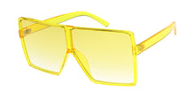 7416CRY/COL Women's Plastic Oversized Monochromatic Square Frame w/ Color Lens