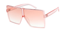 7416CRY/COL Women's Plastic Oversized Monochromatic Square Frame w/ Color Lens