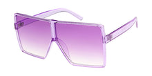7416CRY/COL Women's Plastic Oversized Monochromatic Square Frame w/ Color Lens