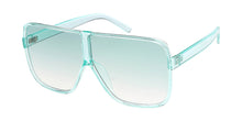 7417CRY/COL Women's Plastic Oversized Monochromatic Rounded Square Frame w/ Color Lens